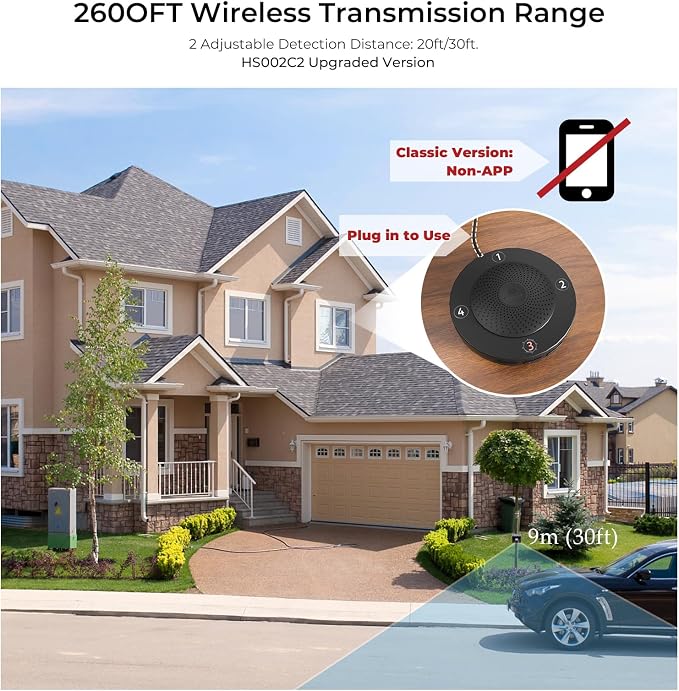 eMACROS Single Base Station Long Range Solar Wireless Driveway Alarm & - Image 3