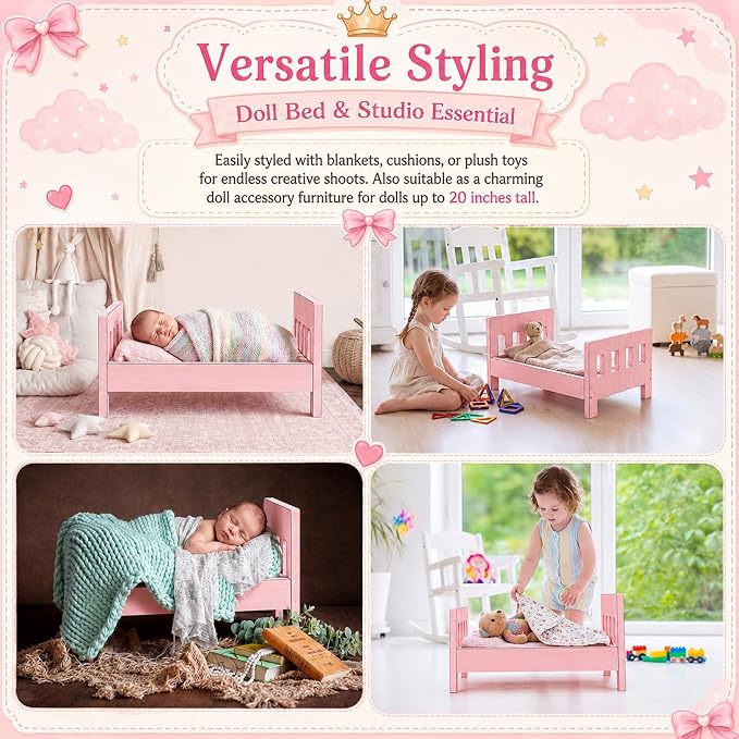 AceOrbit Photography Bed Props Wooden Vintage Photo Prop Photoshoot Props - Image 5