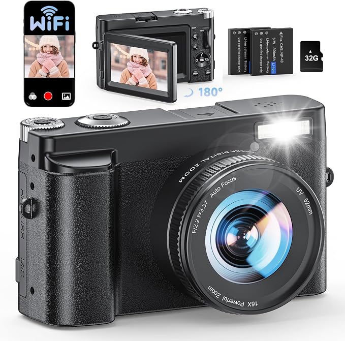 4K Digital Camera for Photography, WiFi Autofocus 64MP Vlogging Camera for - Image 8