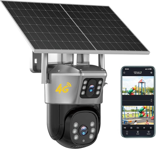 4G Solar Security Camera, 2K Dual-Lens Outdoor Camera Wireless by BoyKeep
