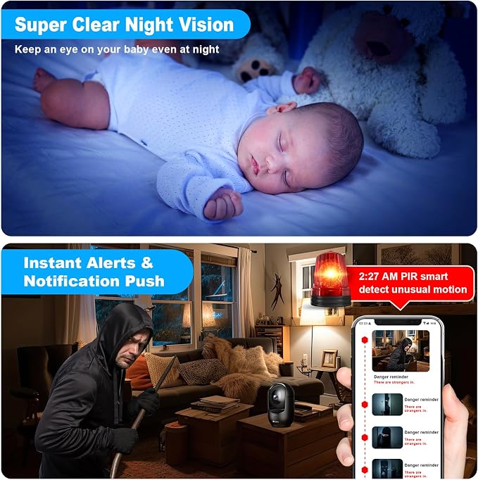 Cloarks 2K Pan/Tilt Security Camera, WiFi Indoor Cameras - Image 5