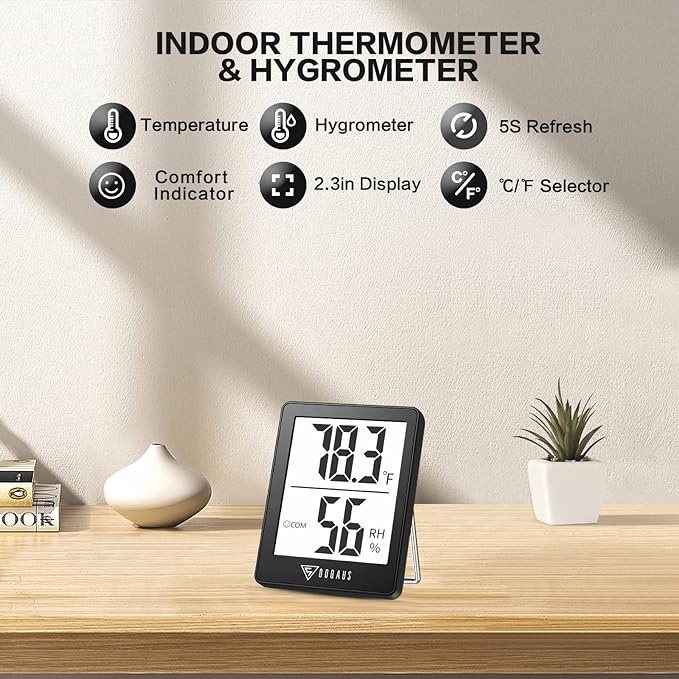 DOQAUS Digital Hygrometer Indoor Thermometer 3 Pack, Room Thermometer - Image 2