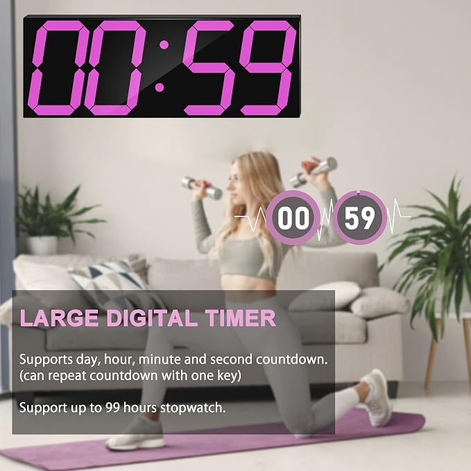 CHKOSDA LED Large Digital Wall Clock, Oversize Wall Clock - Image 4