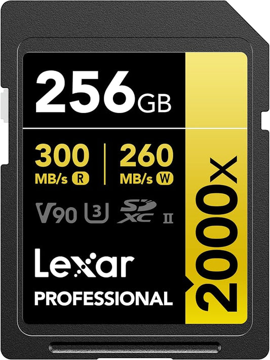 Lexar 256GB Professional 2000x SD Card, Full HD, by Lexar