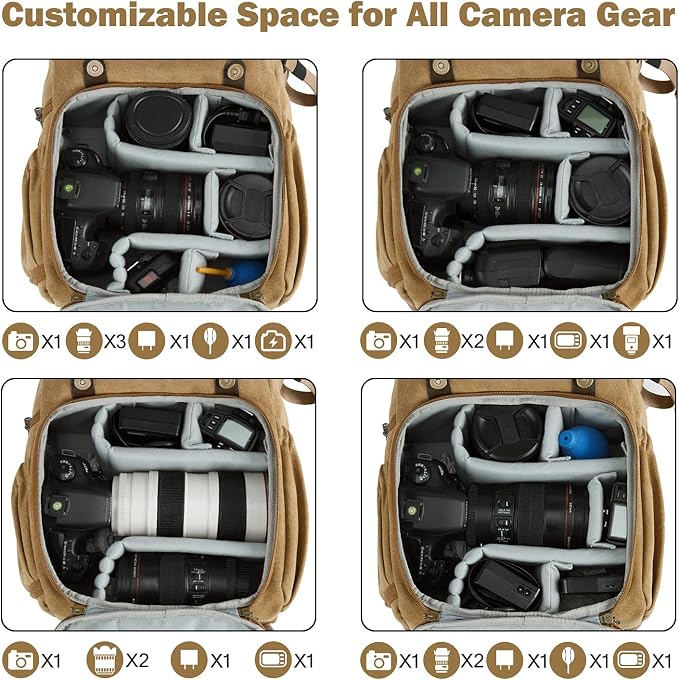 BAGSMART Camera Backpack, DSLR Camera Bag, Waterproof Camera Bag Backpack - Image 3
