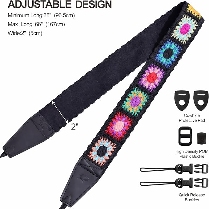 Padwa Lifestyle Colorful Crochet Camera Strap - Image 6