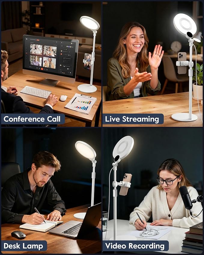 7" Desk Ring Light with Stand for Computer, 30 Lighting Modes for Video - Image 6