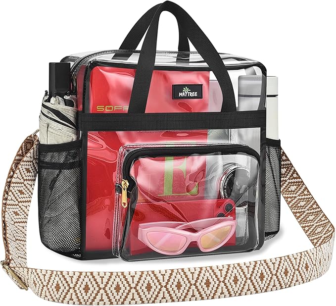 MAY TREE Clear Bag for Stadium Events, Transparent Bag for Concert Sports Gym by MAYTREE