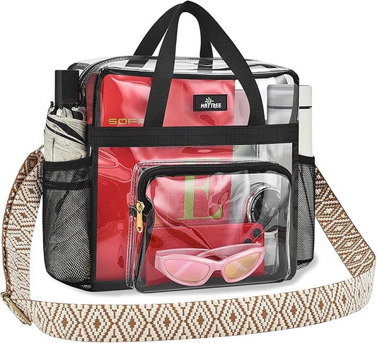MAY TREE Clear Bag for Stadium Events, Transparent Bag for Concert Sports Gym by MAYTREE