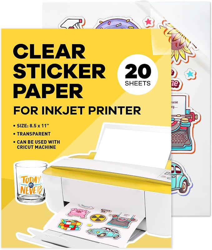90% Clear Sticker Paper for Inkjet Printer by PaperPlan