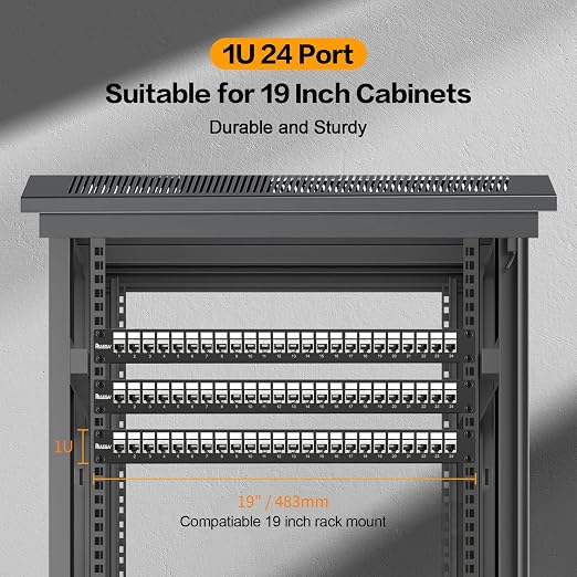 Patch Panel 24 Port with 24 Pcs Cat6A Keystone Jack STP 10G Support with - Image 7