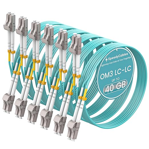 OM3 LC to LC Fiber Patch Cable, 10G/40G MMF, Duplex 50/125µm, LSZH 2.0mm Jacket by SpeedyCables