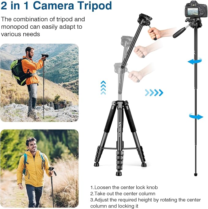 Tripod for Camera, Professional Heavy Duty Compact Camera Stand for Phone - Image 4