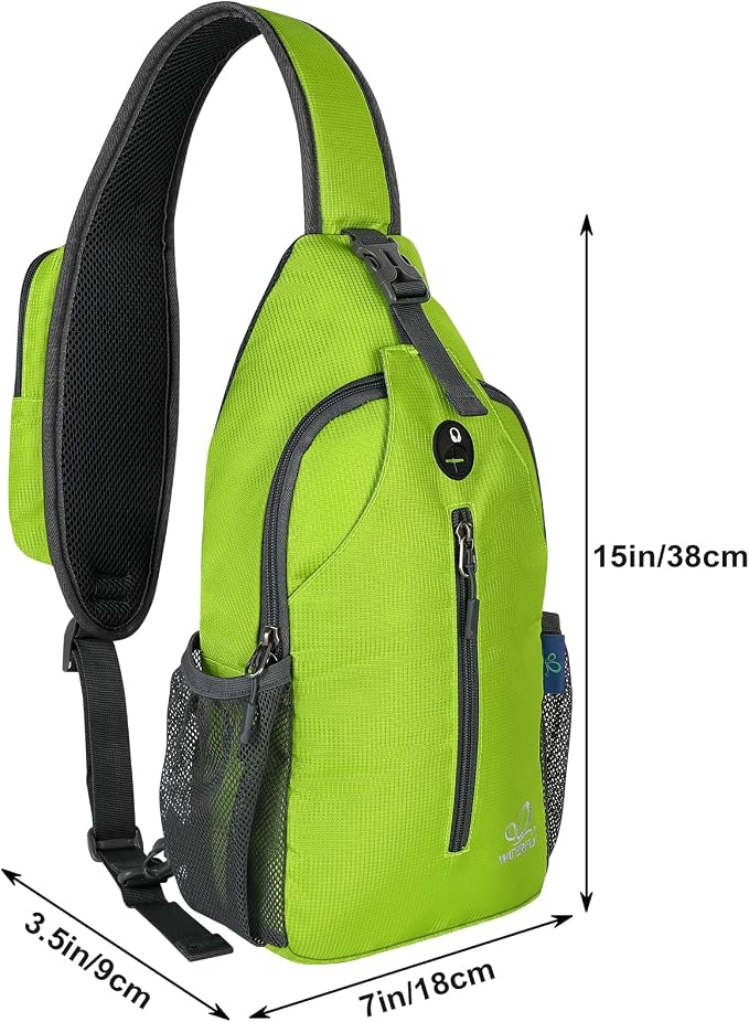 WATERFLY Crossbody Sling Backpack Sling Bag Travel Hiking Chest Bag Daypack - Image 2