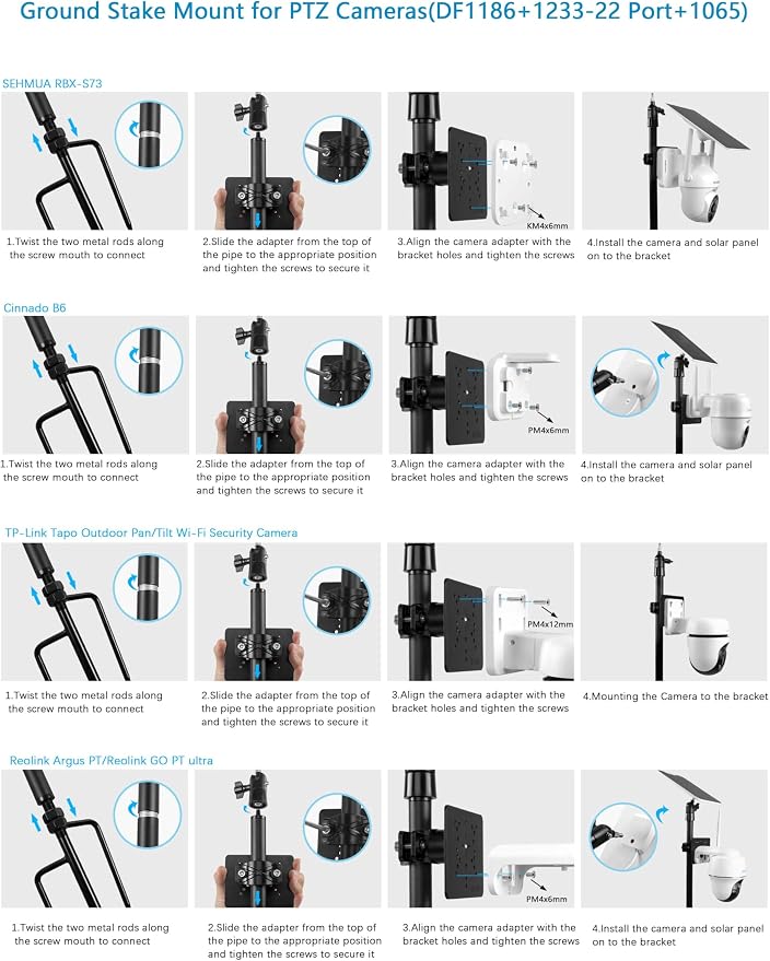 Ground Stake Mount for eufy Solocam S340/E30/S330, Reolink Argus PT 3MP/4MP/5MP - Image 5