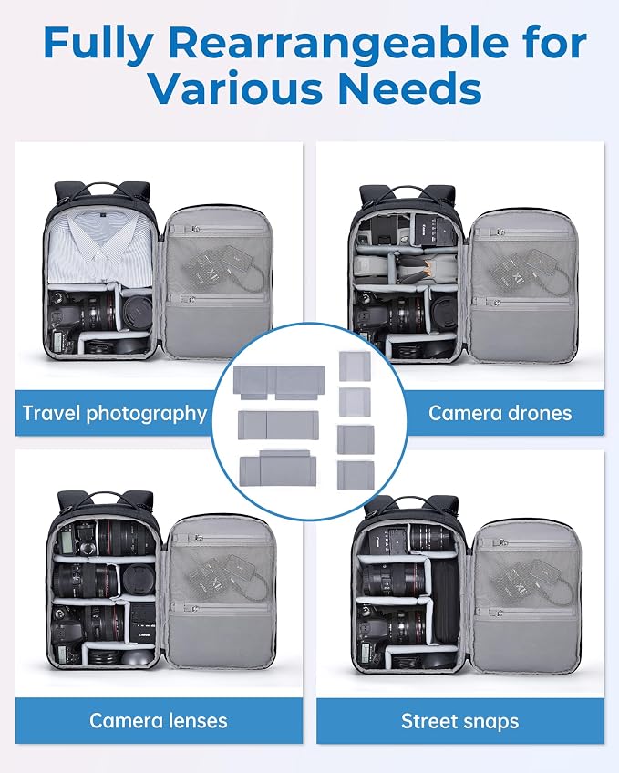 BAGSMART Camera Backpack, DSLR SLR Small Camera Bags - Image 4
