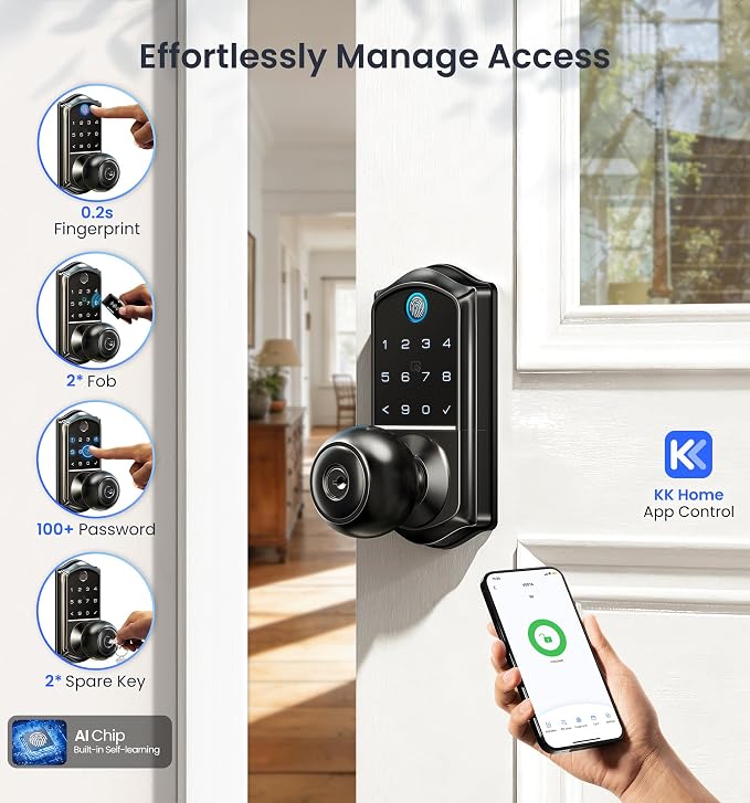 Veise VE018 Smart Knob Handle Lock - Image 2