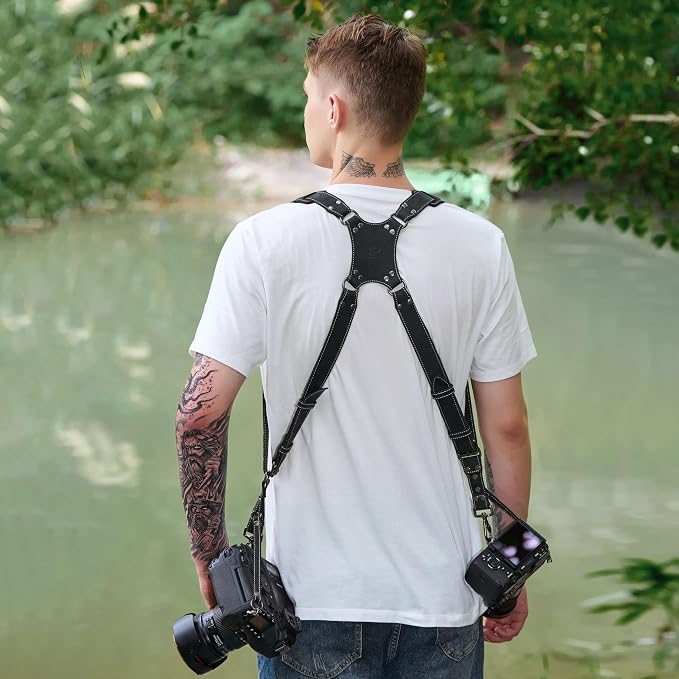 Padwa Lifestyle Black Frosted Dual Camera Harness Strap - Image 4