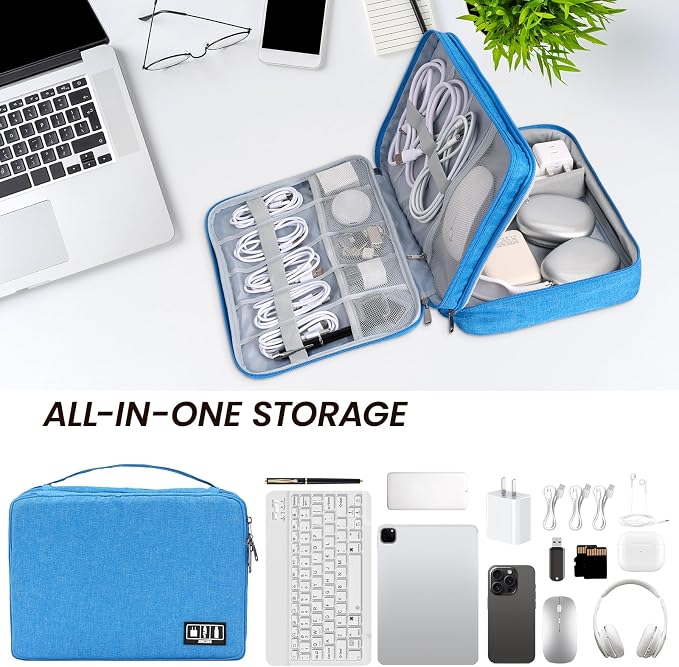 Large Electronic Organizer Travel Case, Double Layer Tech Accessories Bag - Image 6
