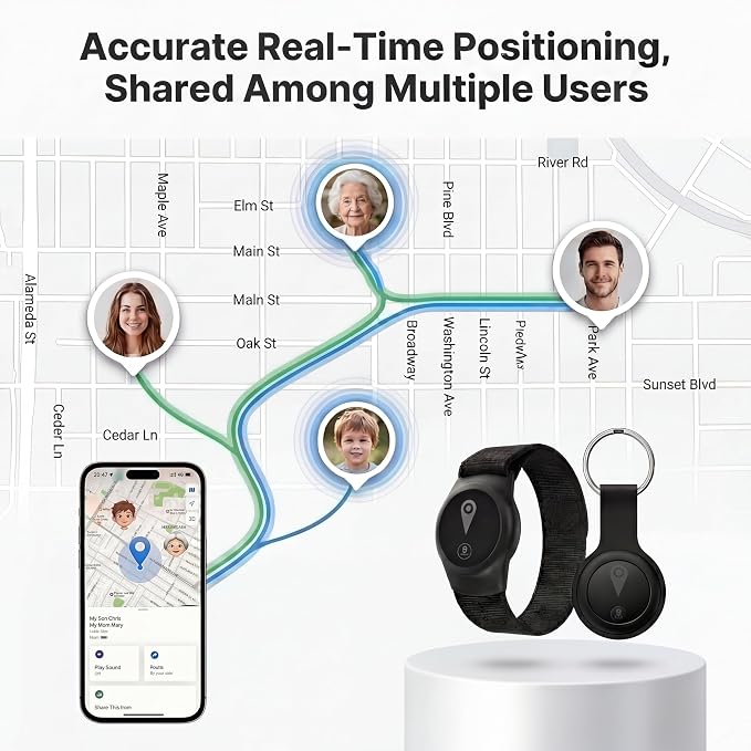 GPS Tracker for Kids, Real-Time GPS Tracking Device for Children w/Wearable - Image 2