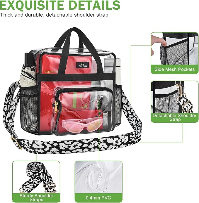 MAY TREE Clear Bag for Stadium Events, Transparent Bag for Concert Sports Gym - Image 4