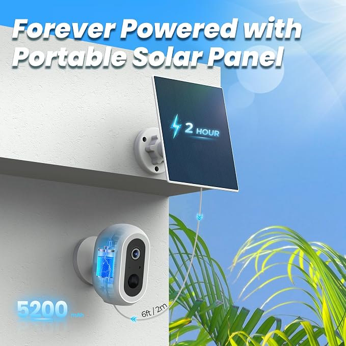 Laview 2K Solar Security Cameras Wireless Outdoor, Rechargeable Battery Wifi - Image 2