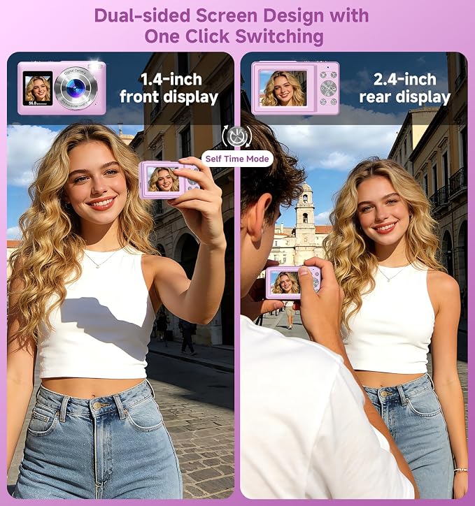 Digital Camera, 2026 Upgraded 56MP Dual-Screens Selfie Digital Camera, Small - Image 2