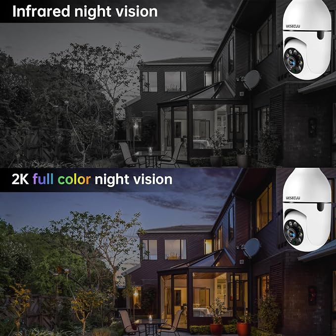 WESECUU 3K Light Bulb Security Camera -5G& 2.4GHz WiFi Security Cameras - Image 5