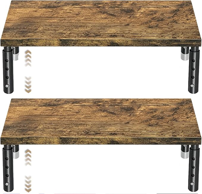 ECOLOVI Adjustable Wood Computer Monitor Stand Riser by ECOLOVI