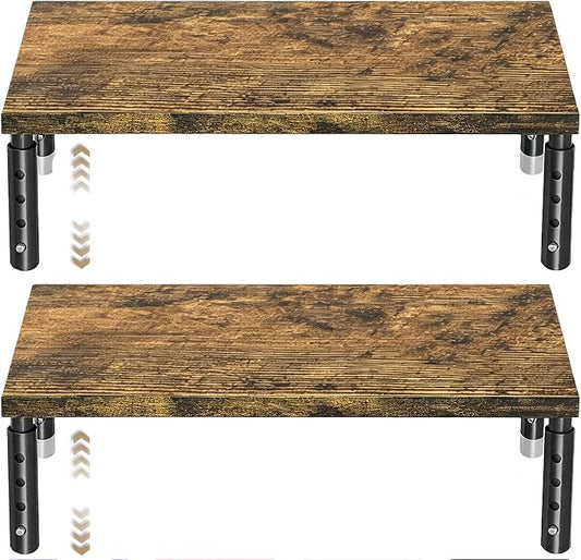 ECOLOVI Adjustable Wood Computer Monitor Stand Riser by ECOLOVI