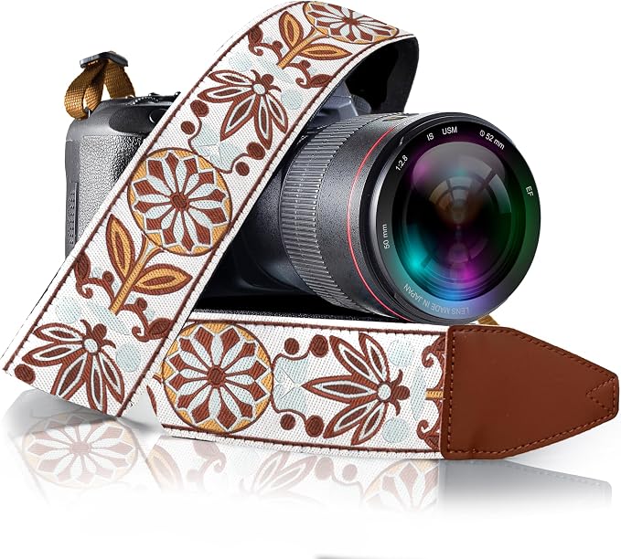Art Tribute Camera Strap, Vintage Embroidered Neck Shoulder & Crossbody Camera by ArtTribute
