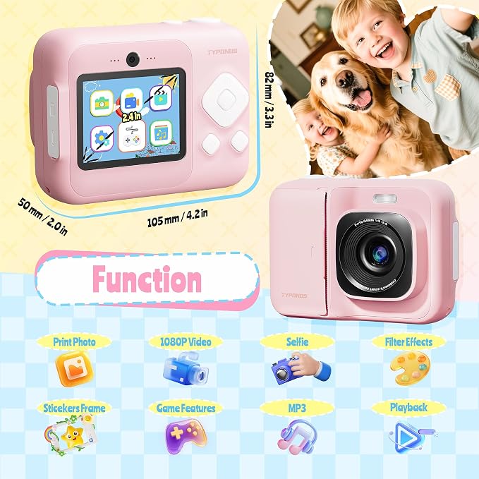 Instant Print Camera for Kids, Christmas Birthday Gifts for Girls Boys Age 3-12 - Image 2