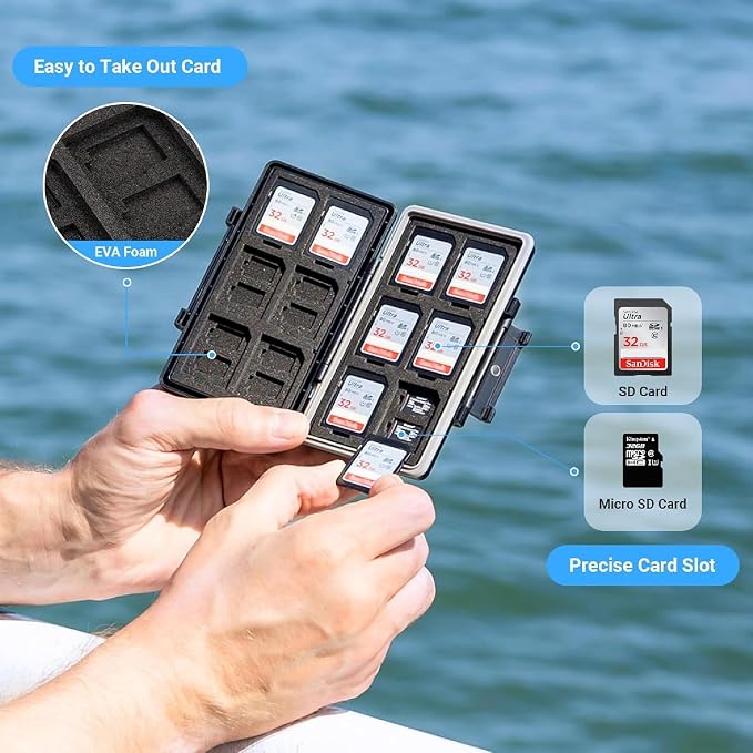 36 Slots Memory Card Case Water-Resistant Anti-Shock Memory Card Wallet - Image 3