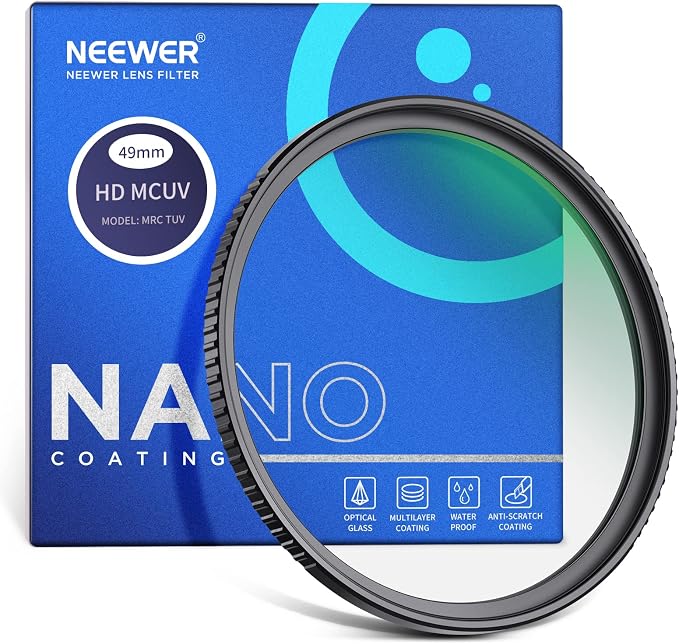 NEEWER 49mm UV Filter， Ultra Slim UV Protection 49mm Camera Lens Filter by Neewer