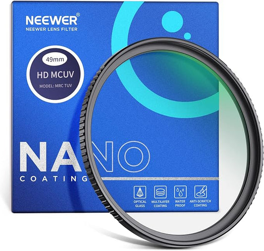 NEEWER 49mm UV Filter， Ultra Slim UV Protection 49mm Camera Lens Filter by Neewer