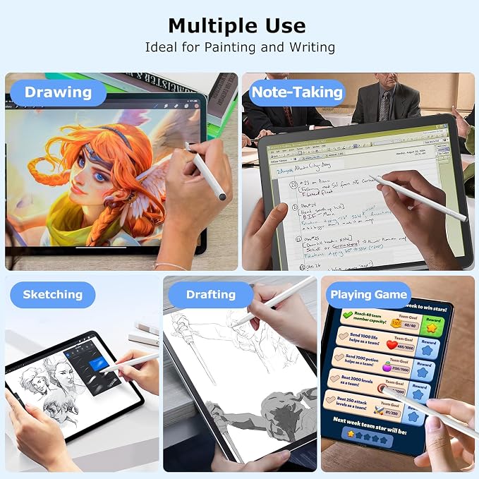 Stylus Pen for iPad, 2 in 1 Active and Capacitive Apple Pen, Fast Charge for - Image 4