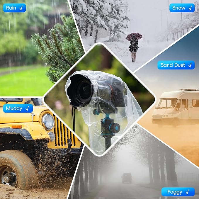 2 Pack Camera Rain Cover Clear Sleeve Protector - Image 3