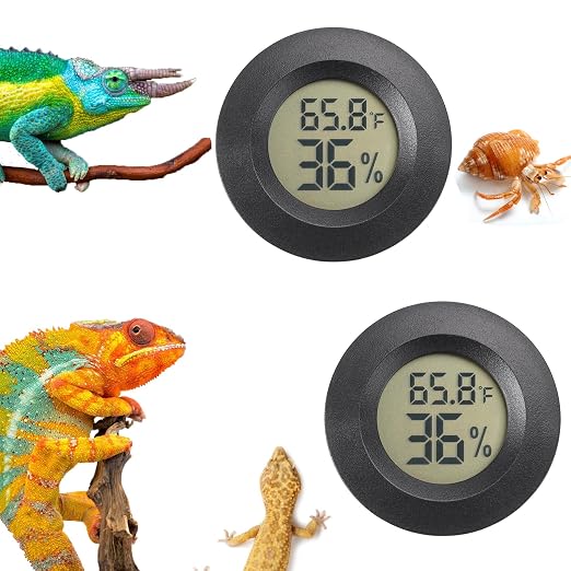 Reptile Thermometer and Humidity Gauge Digtal Terrarium Thermometer Circular by SerundoAuto