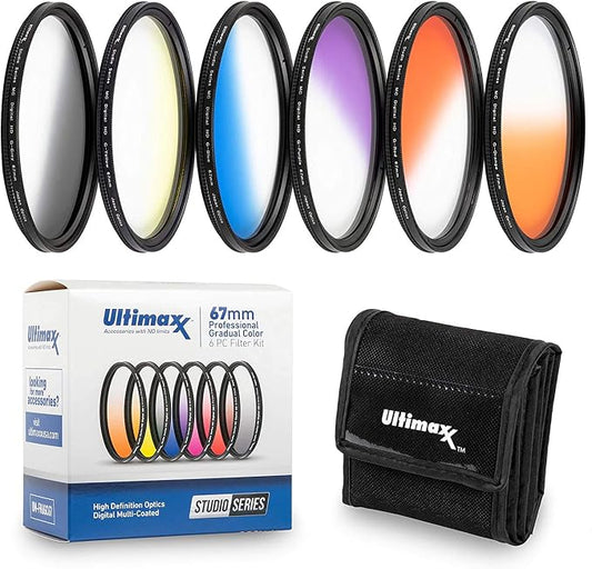 46MM Ultimaxx Professional Six Piece Gradual Color Filter Kit by Ultimaxx