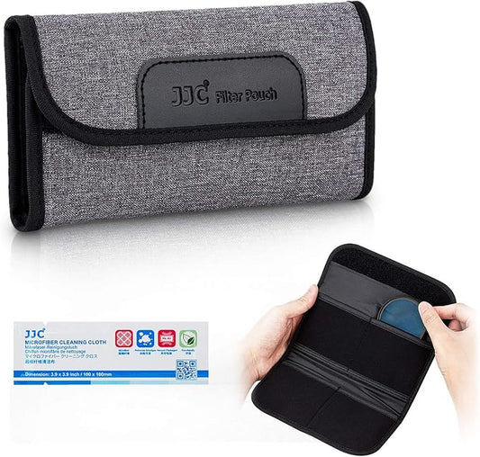JJC 4 Pockets Filter Case for Round Filter Up to 58mm, Foldout Lens Filter Pouch by JJC