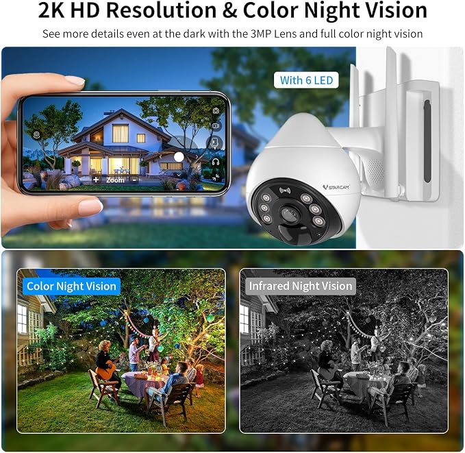 VSTARCAM 4G LTE Cellular Security Camera Wireless Outdoor, 3MP Solar Powered - Image 5