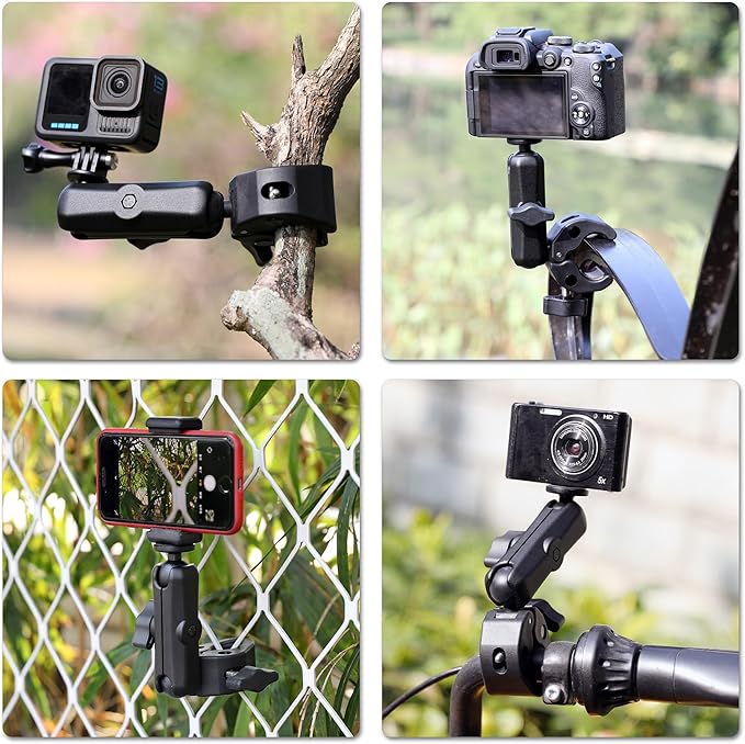 SOONSUN Super Clamp Mount with Dual 360° Ball Heads & Phone Holder, Heavy-Duty - Image 6