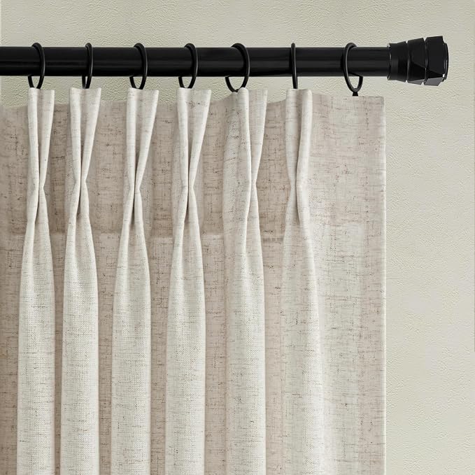 Memory Trained Pinch Pleated Curtains 120 Inches Long, Viral Linen Pinch Pleat - Image 10