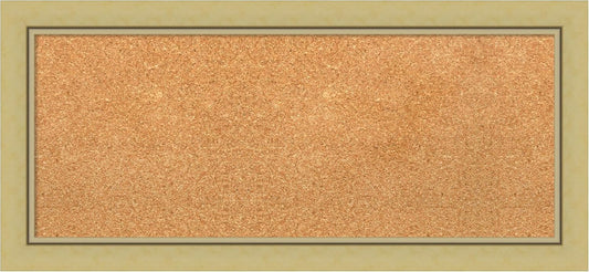 Amanti Art Natural Cork Board for Wall, 15x33 Vision Board with Gold Frame, Medium Corkboard Office Decor for Home Organization, Casual Corkboard Pinboard to display items for home organization