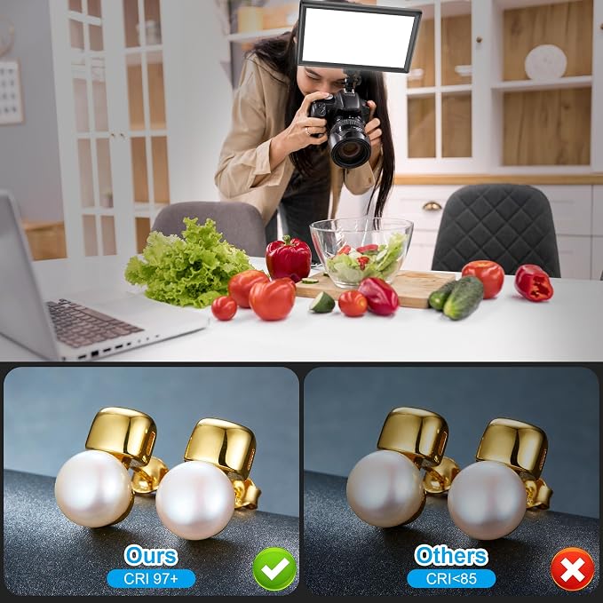 15W Rechargeable LED Video Light Kit, 9” Camera Light - Image 5