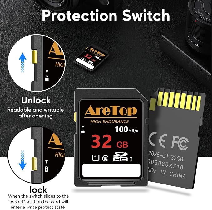 AreTop SD Card 32GB, 10 Pack UHS-I Class 10 SDHC Memory Card, 10 Pack 32GB Full - Image 4