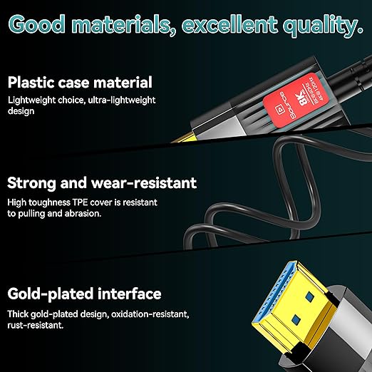 Fiber Optic HDMI Cable 200FT/61M, Long HDMI 2.1 Cable Support 48Gbps High Speed - Image 4