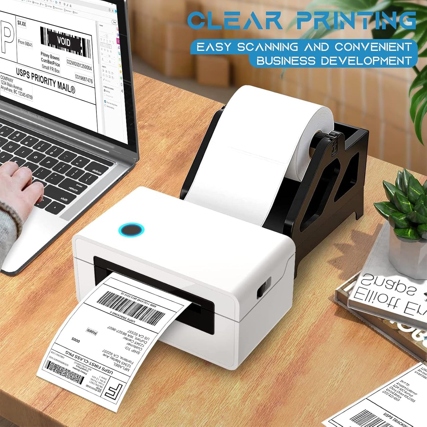 MFLABEL 4x6 Direct Thermal Shipping Labels - 10 Rolls of 250 Labels, Perforated Easy-Peel Blank Address Labels for Thermal Printers, Compatible with Rollo, Munbyn, Zebra for UPS, Amazon, eBay, Shopify
