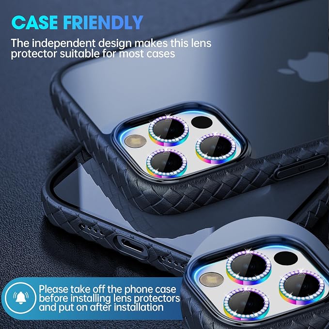 for iPhone 15 Pro/iPhone 15 Pro Max Camera Lens Protector Bling Individual - Image 5