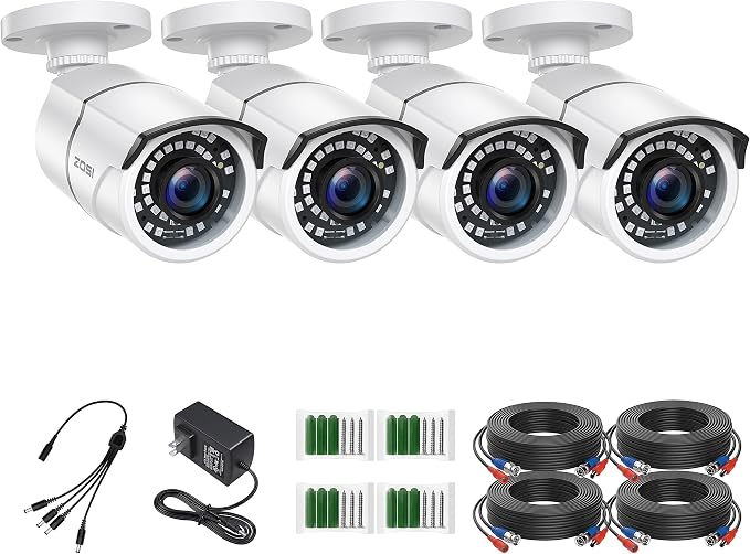ZOSI 4 Pack 2MP 1080p HD-TVI Home Security Camera Outdoor Indoor 1920TVL by ZOSI